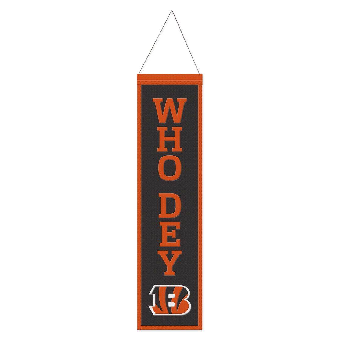 Cincinnati Bengals Wool Banner 8x32 Heritage Slogan - ToylandEU