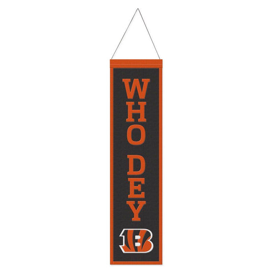 Cincinnati Bengals Wool Banner 8x32 Heritage Slogan - ToylandEU