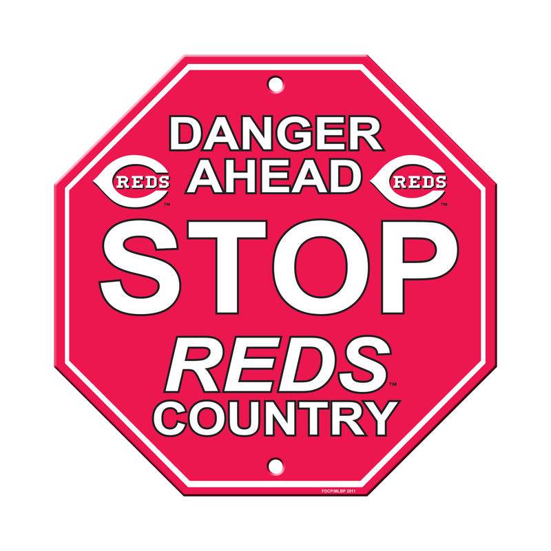 Cincinnati Reds 12x12 Plastic Stop Style Sign With Logo - ToylandEU