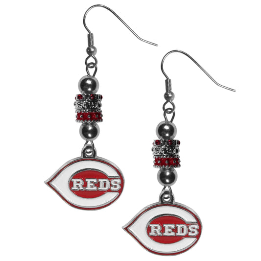 Cincinnati Reds Euro Bead Earrings With Team Charm Series - ToylandEU