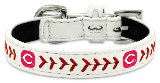 Cincinnati Reds Leather Baseball Pet Collar Classic Toy - ToylandEU