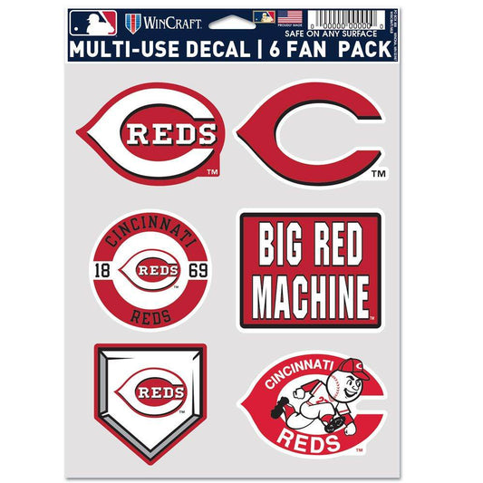 Cincinnati Reds Multi Use Fan Decals 6 Pack Official - ToylandEU
