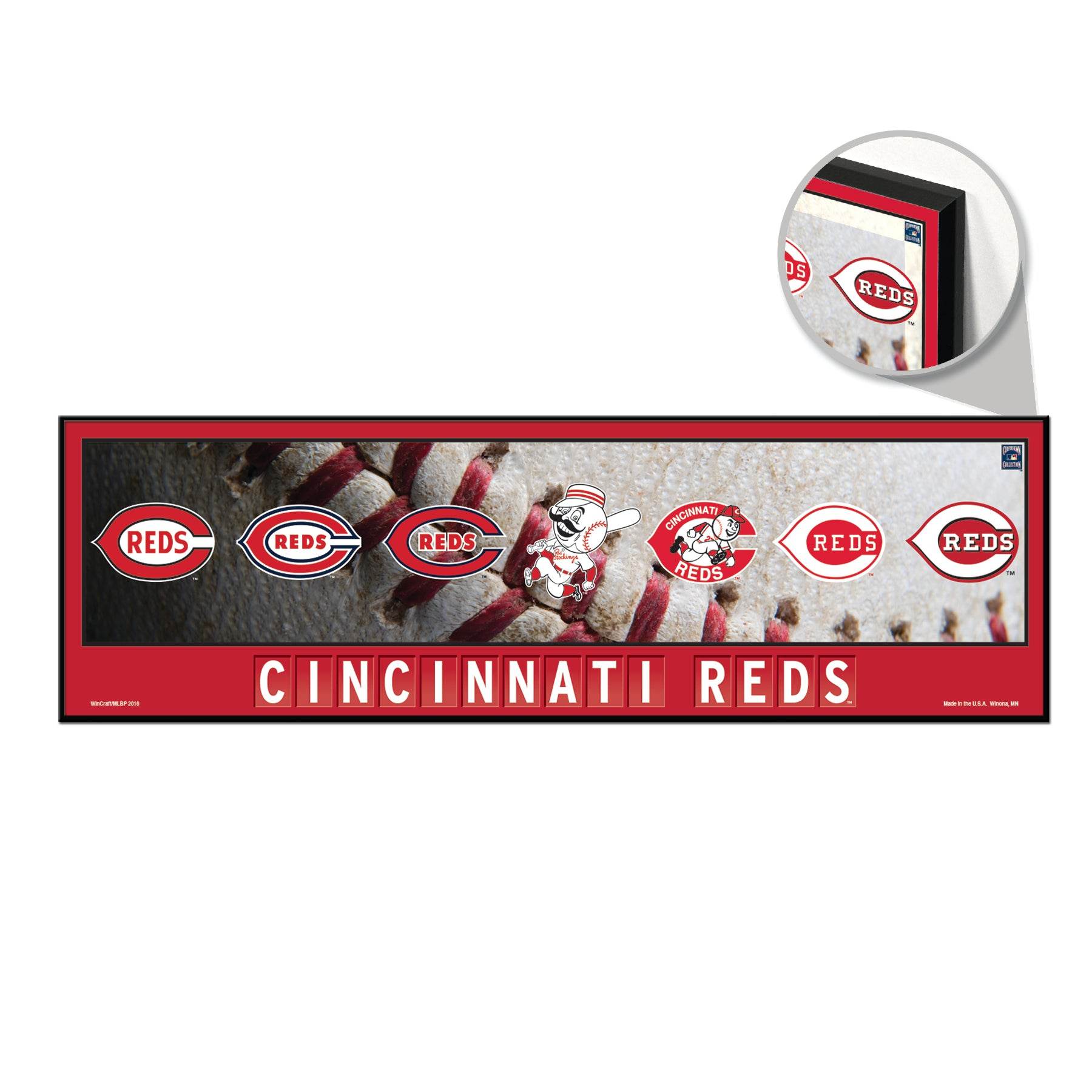 Cincinnati Reds Sign Wood Evolution 9x30 Wall Decor - ToylandEU