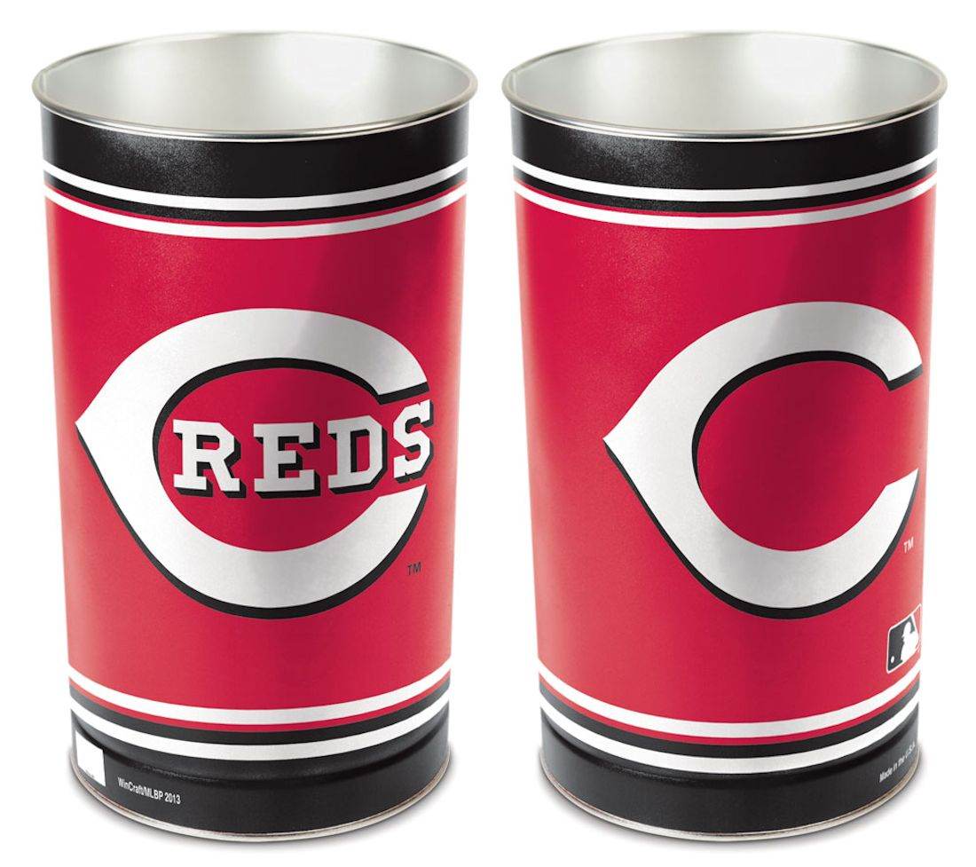 Cincinnati Reds Wastebasket 15 Inch Metal Team Decor - ToylandEU