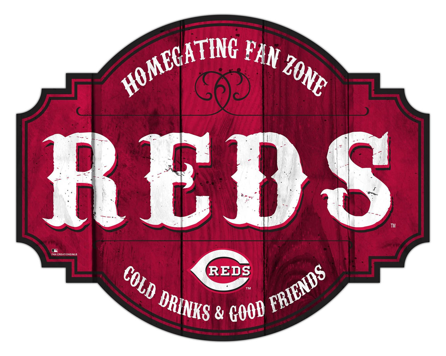 Cincinnati Reds Wood Sign 12 Inch Homegating Tavern - ToylandEU