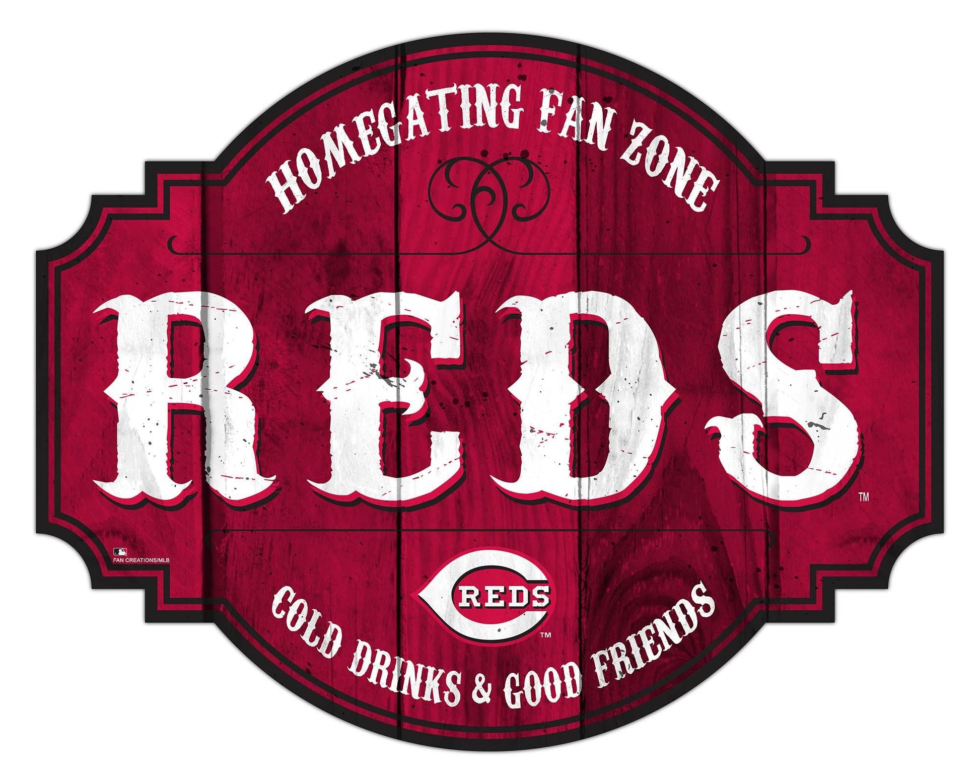 Cincinnati Reds Wood Sign 12 Inch Homegating Tavern - ToylandEU