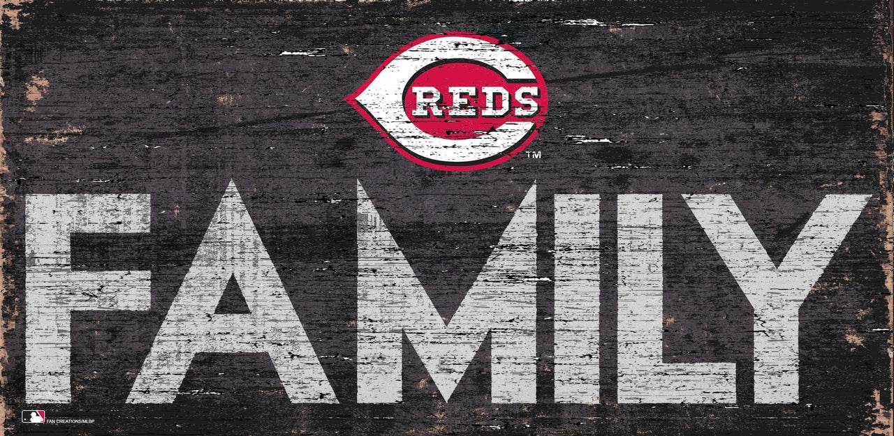 Cincinnati Reds Wood Sign 12x6 Family Design Rope Hanger - ToylandEU