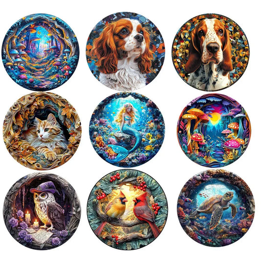 Circular Wooden Animal Jigsaw Puzzle For All Ages 3D - ToylandEU