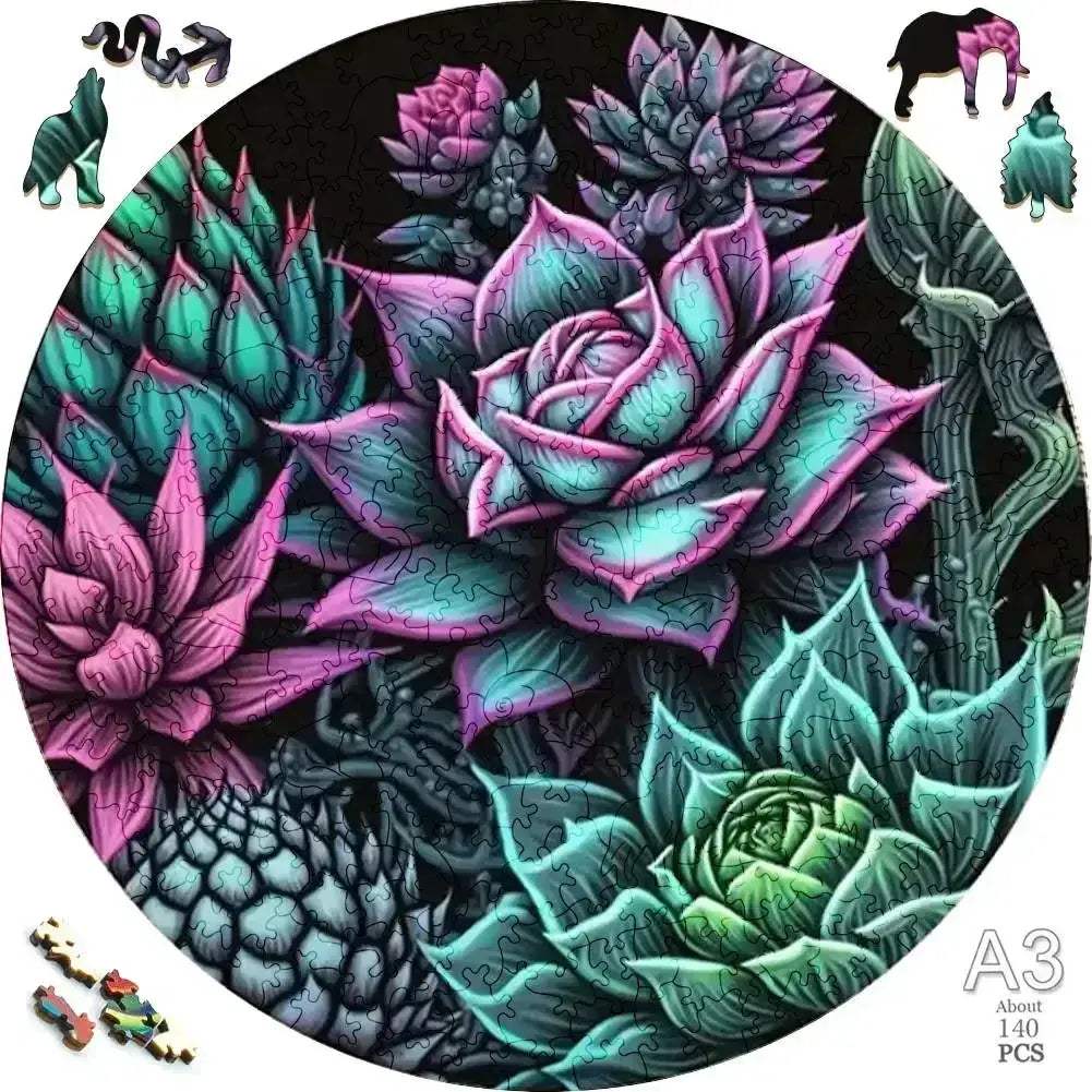 Circular Wooden Animal Jigsaw Puzzle For All Ages 3D - ToylandEU