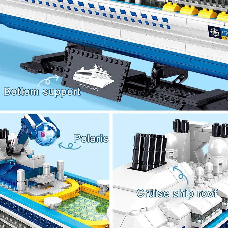 City 2428Pcs Cruise Liner Ship Mini Model Building Blocks - ToylandEU