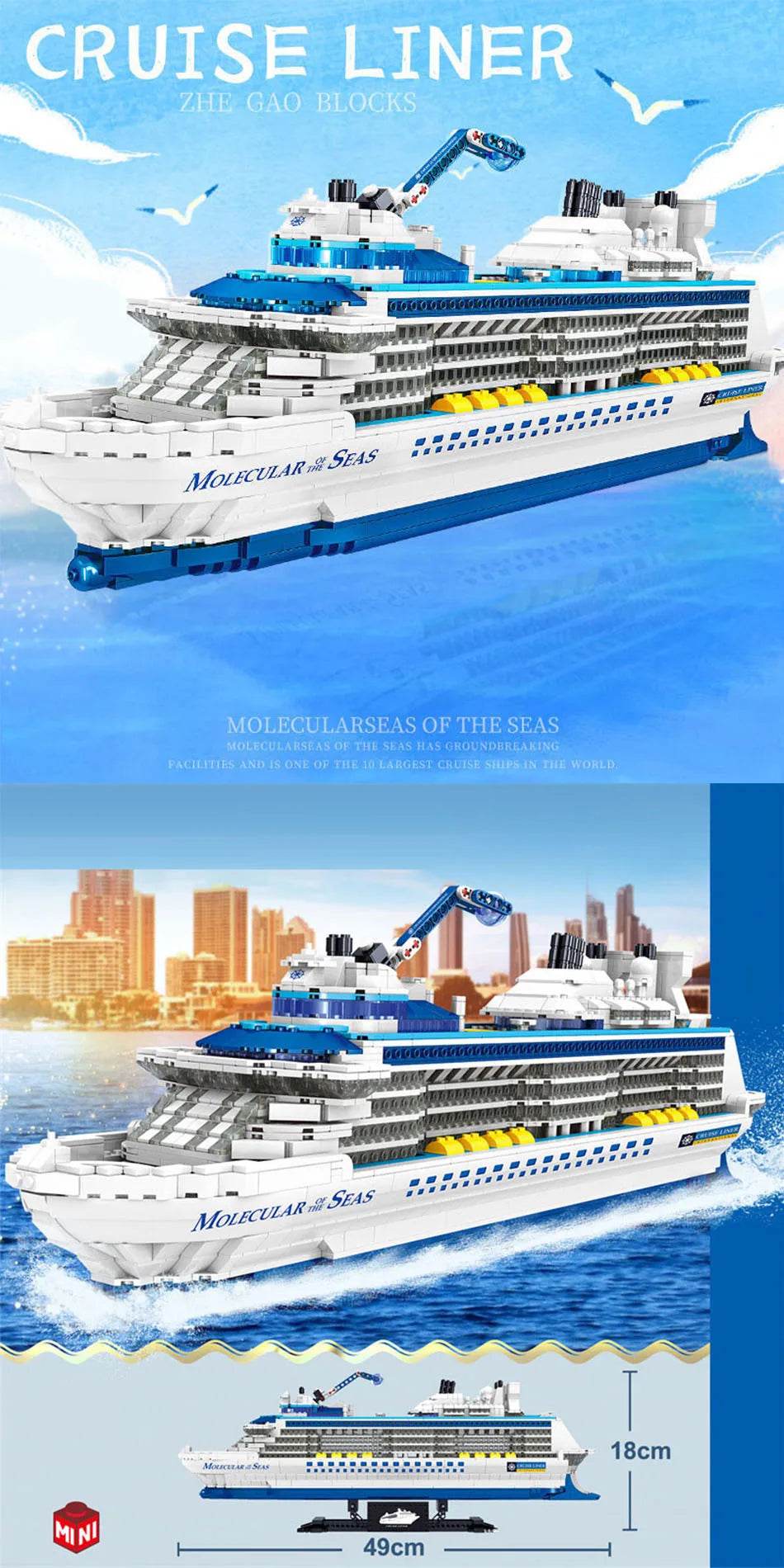 City 2428Pcs Cruise Liner Ship Mini Model Building Blocks - ToylandEU
