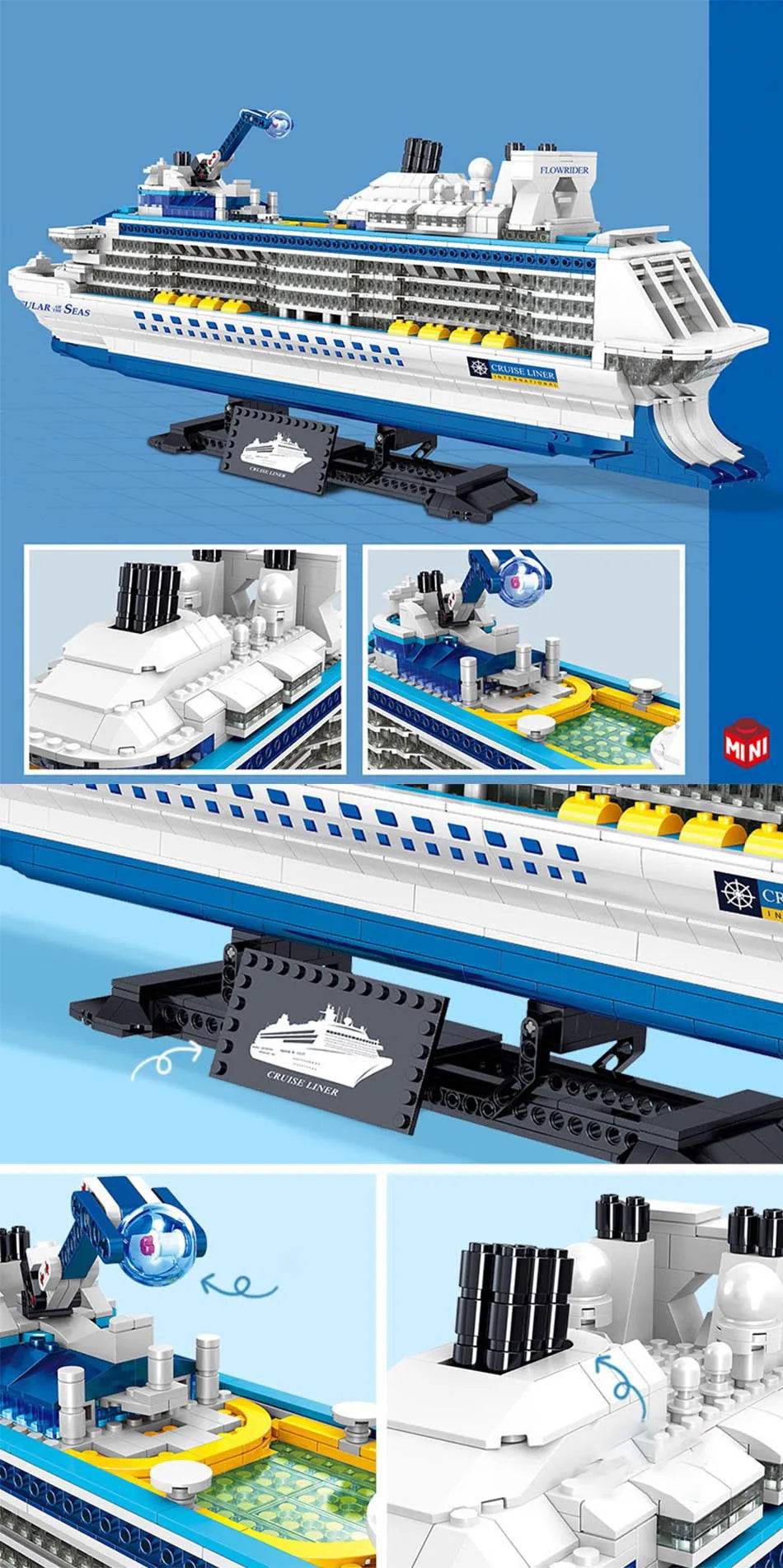 City 2428Pcs Cruise Liner Ship Mini Model Building Blocks - ToylandEU