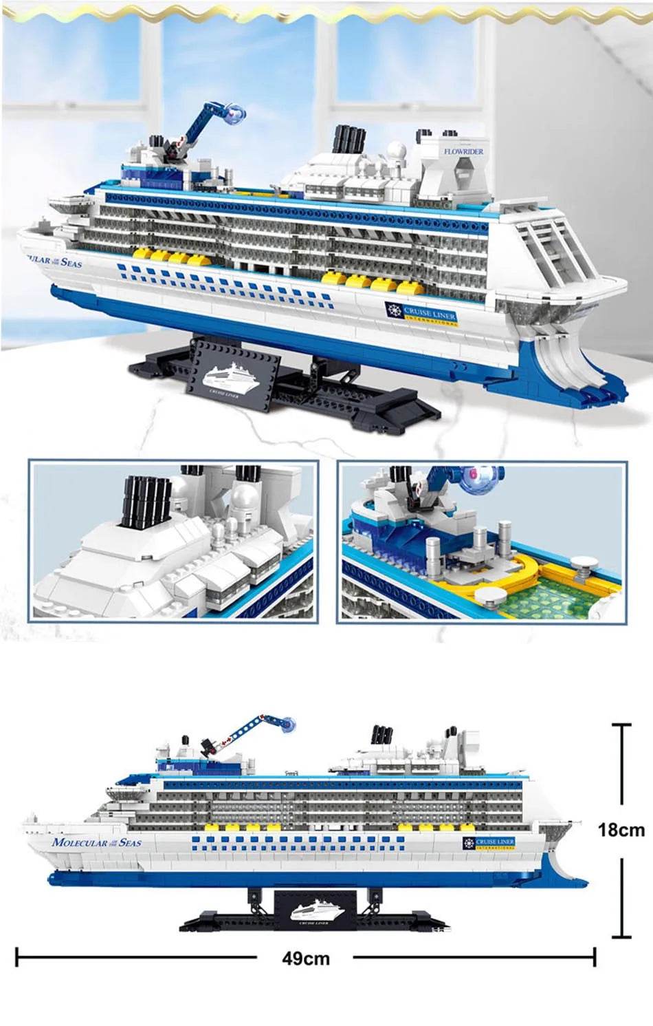 City 2428Pcs Cruise Liner Ship Mini Model Building Blocks - ToylandEU