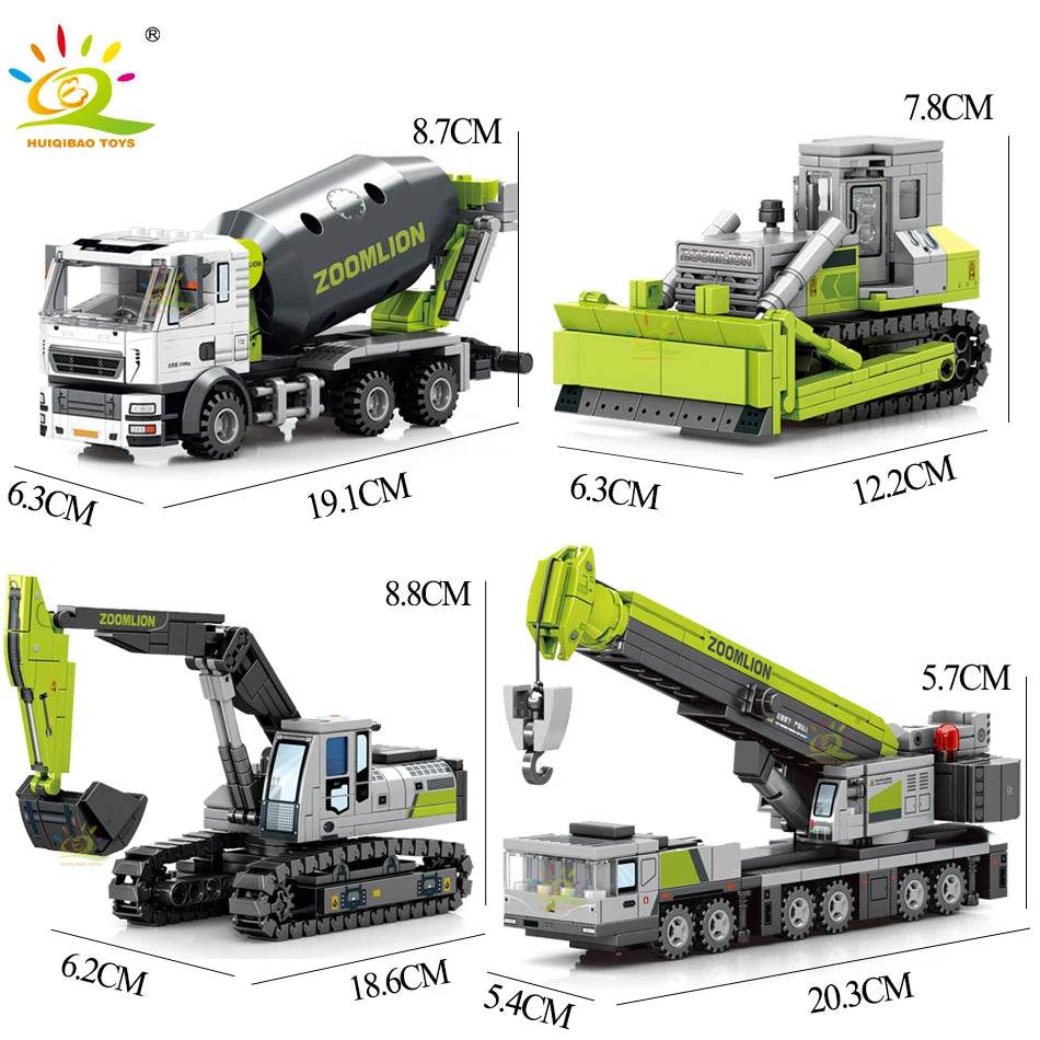 City Construction Crane Forklift Building Blocks Set for Kids - ToylandEU