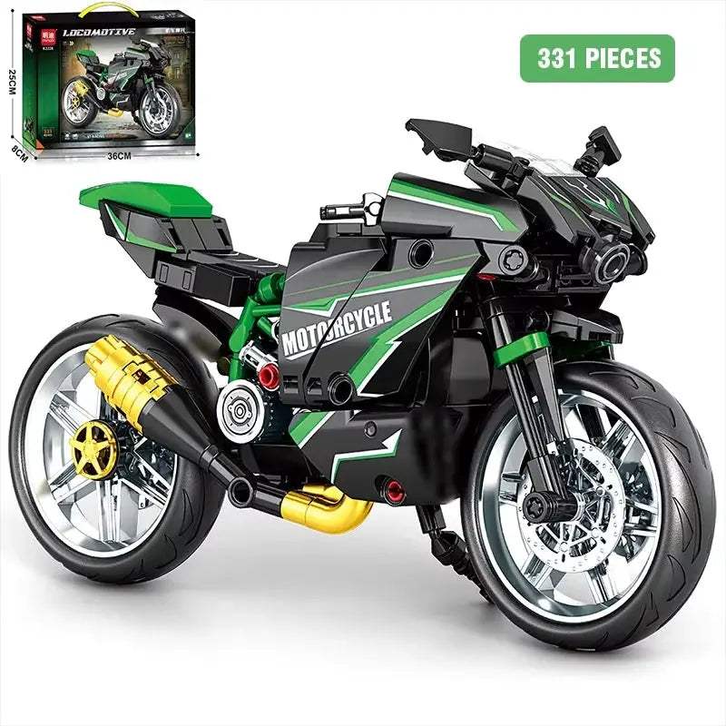 City Retro Technical Moto Car Building Blocks Racing Motobike Vehicle Bricks Toys Motorcycle Model Building block Ornaments Gift - ToylandEU