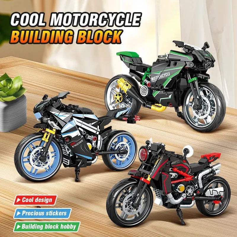 City Retro Technical Moto Car Building Blocks Racing Motobike Vehicle Bricks Toys Motorcycle Model Building block Ornaments Gift - ToylandEU