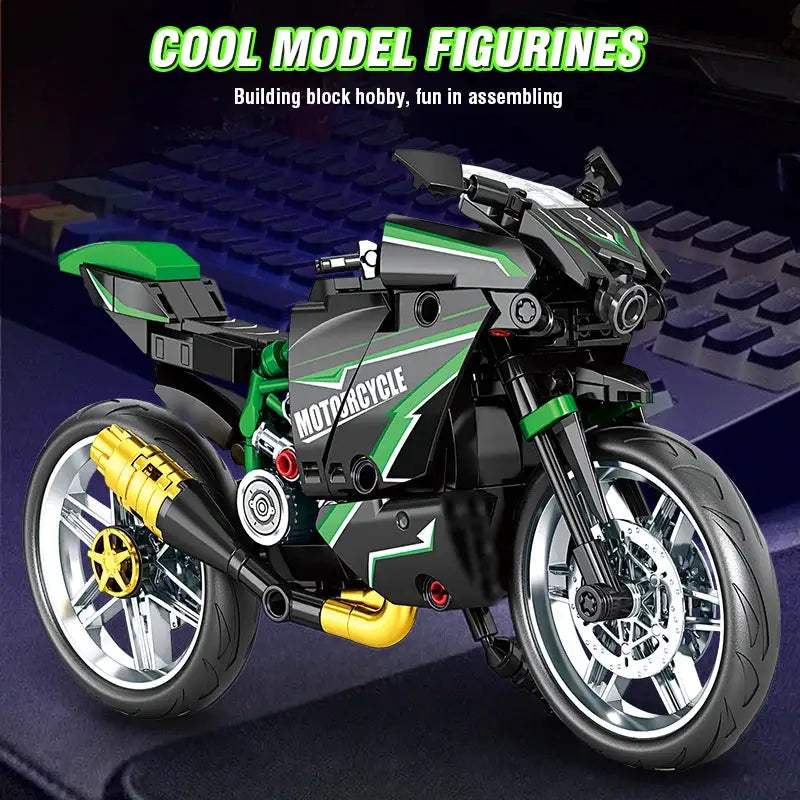 City Retro Technical Moto Car Building Blocks Racing Motobike Vehicle Bricks Toys Motorcycle Model Building block Ornaments Gift - ToylandEU