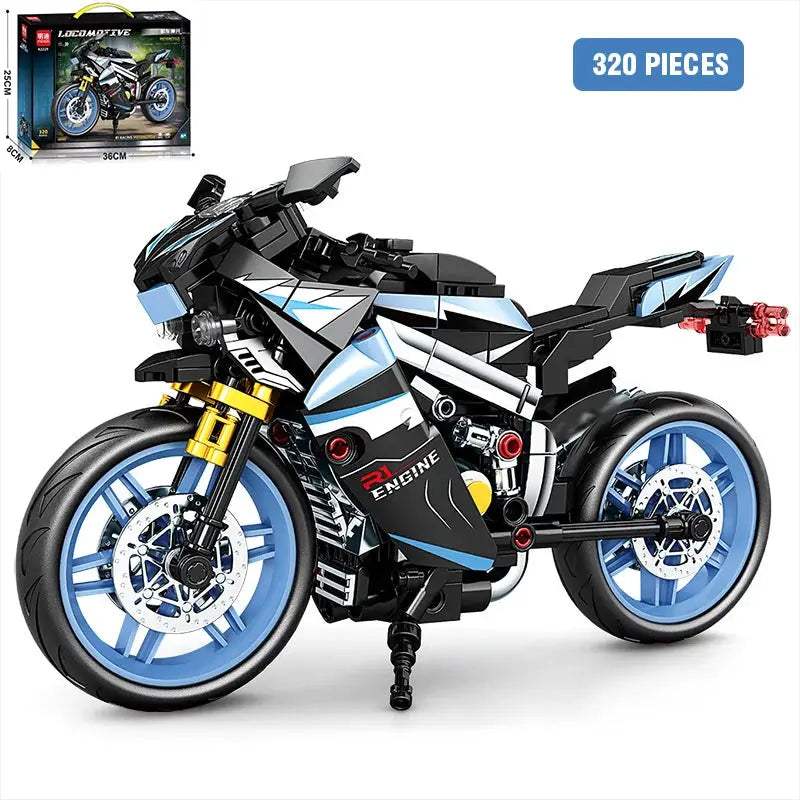 City Retro Technical Moto Car Building Blocks Racing Motobike Vehicle Bricks Toys Motorcycle Model Building block Ornaments Gift - ToylandEU