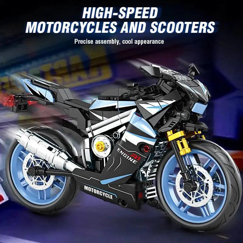  City Retro Motorcycle Building Blocks Set Premium Gift -  ToylandEU™
