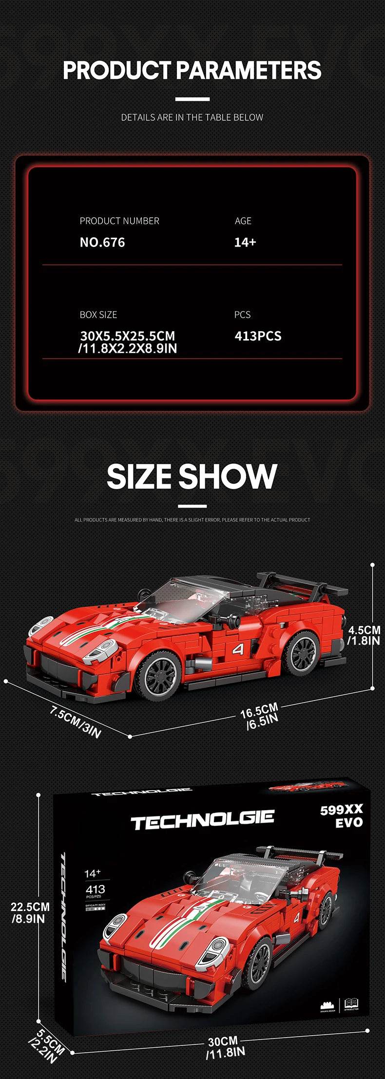 City Sports Car Series Building Blocks Speed Champion Racing Car Model Bricks Kit Boy DIY Puzzle Toys Kids Adults Holiday Gift - ToylandEU