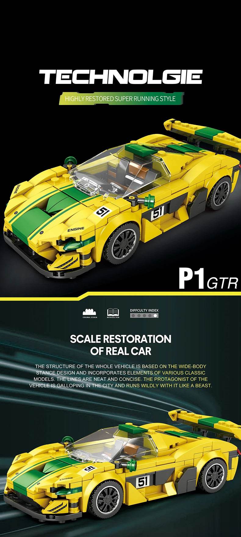 City Sports Car Series Building Blocks Speed Champion Racing Car Model Bricks Kit Boy DIY Puzzle Toys Kids Adults Holiday Gift - ToylandEU