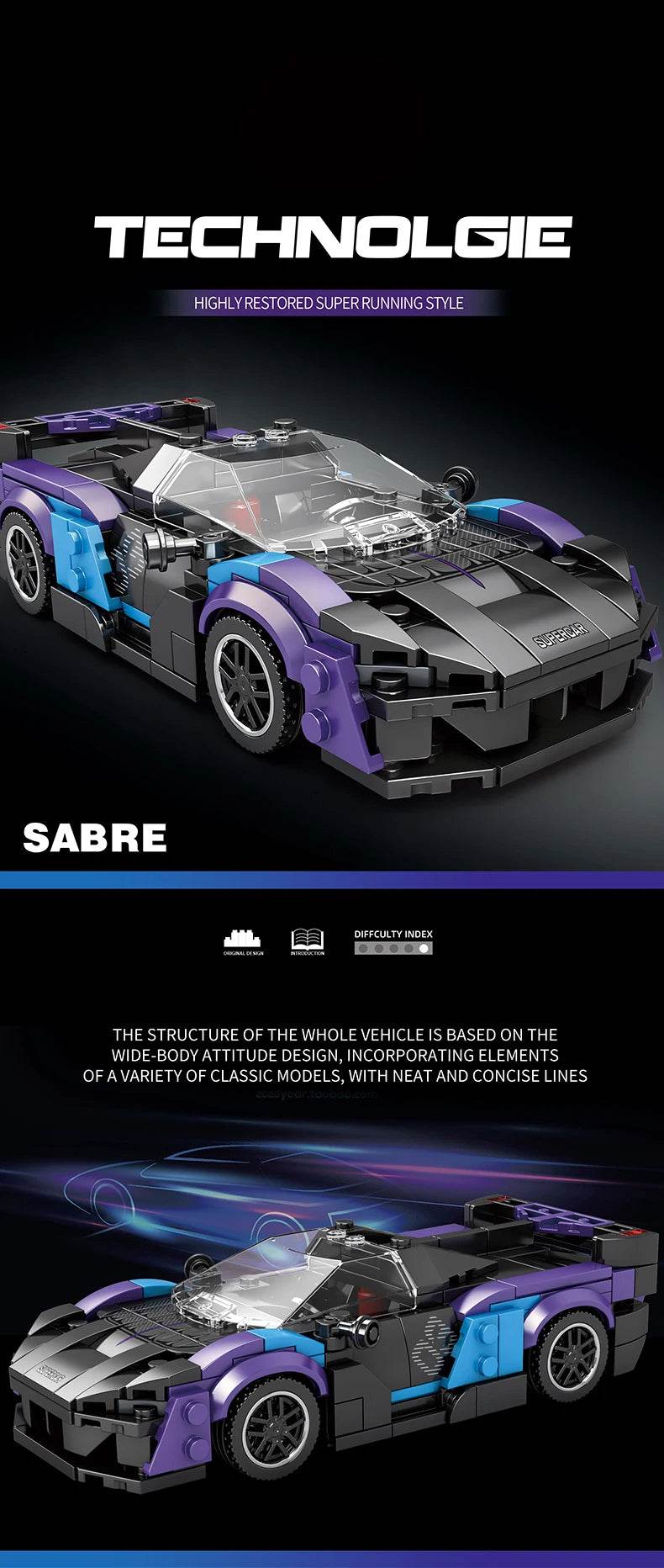 City Sports Car Series Building Blocks Speed Champion Racing Car Model Bricks Kit Boy DIY Puzzle Toys Kids Adults Holiday Gift - ToylandEU