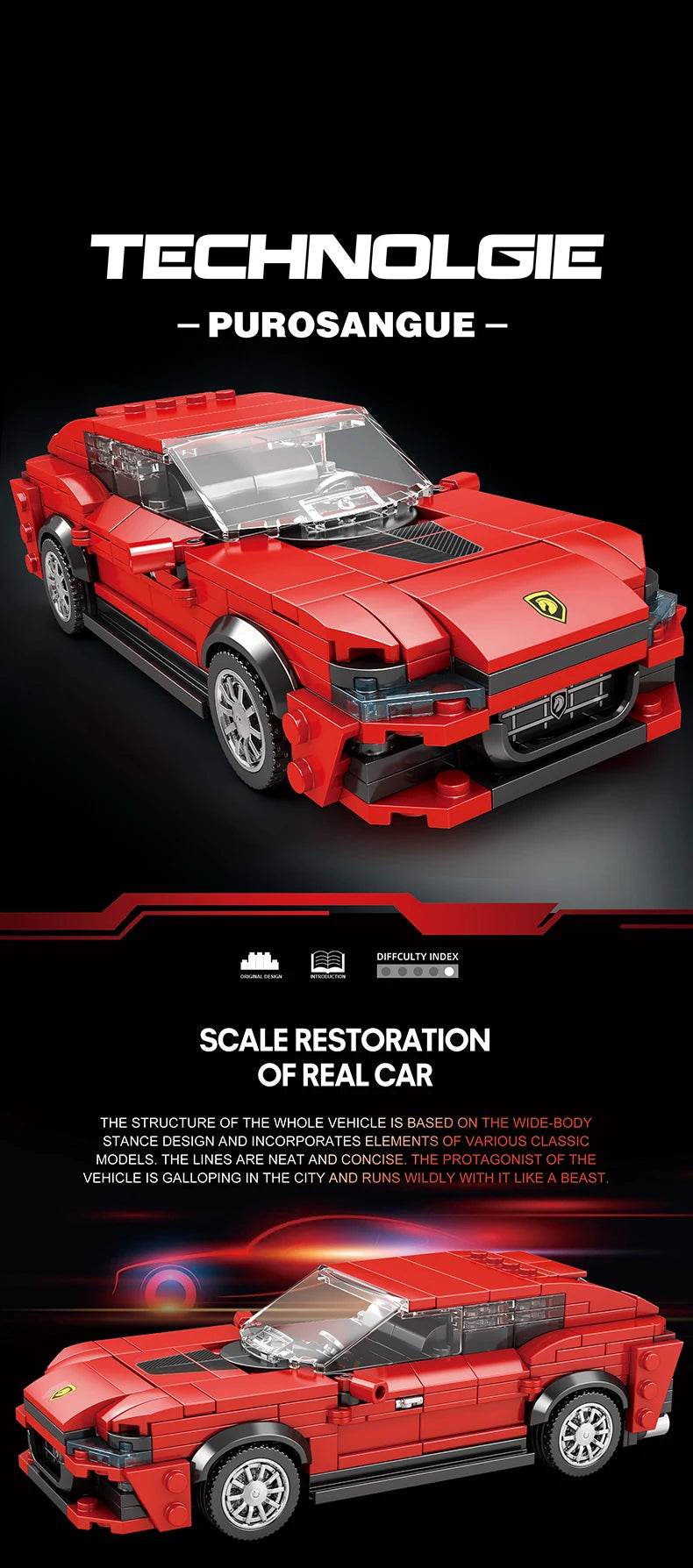 City Sports Car Series Building Blocks Speed Champion Racing Car Model Bricks Kit Boy DIY Puzzle Toys Kids Adults Holiday Gift - ToylandEU