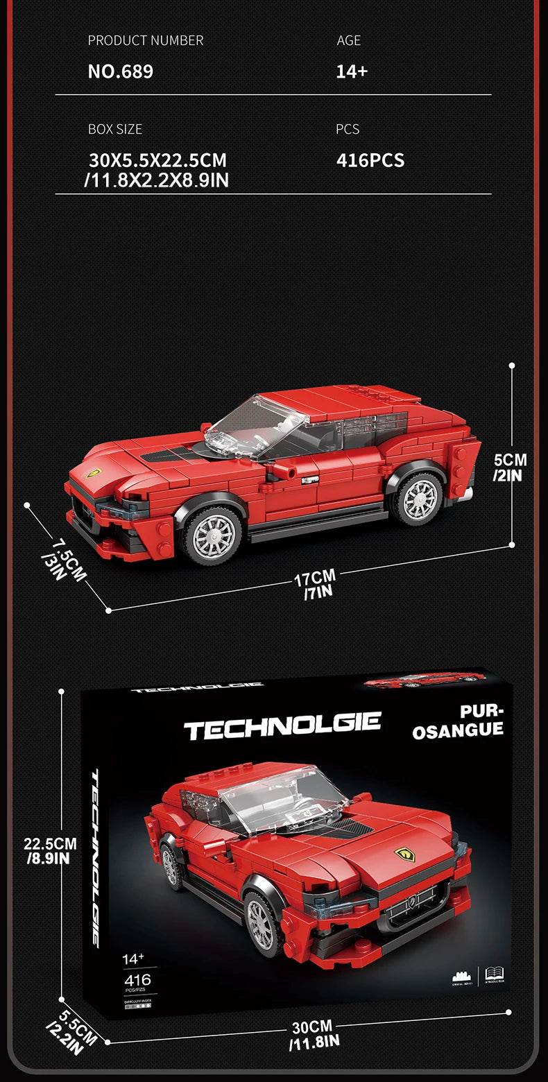 City Sports Car Series Building Blocks Speed Champion Racing Car Model Bricks Kit Boy DIY Puzzle Toys Kids Adults Holiday Gift - ToylandEU