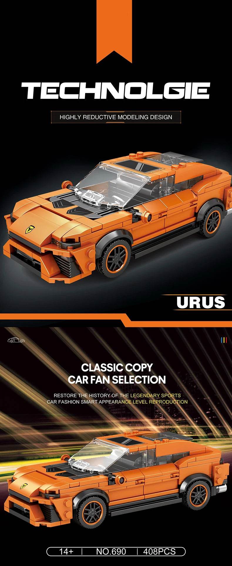 City Sports Car Series Building Blocks Speed Champion Racing Car Model Bricks Kit Boy DIY Puzzle Toys Kids Adults Holiday Gift - ToylandEU