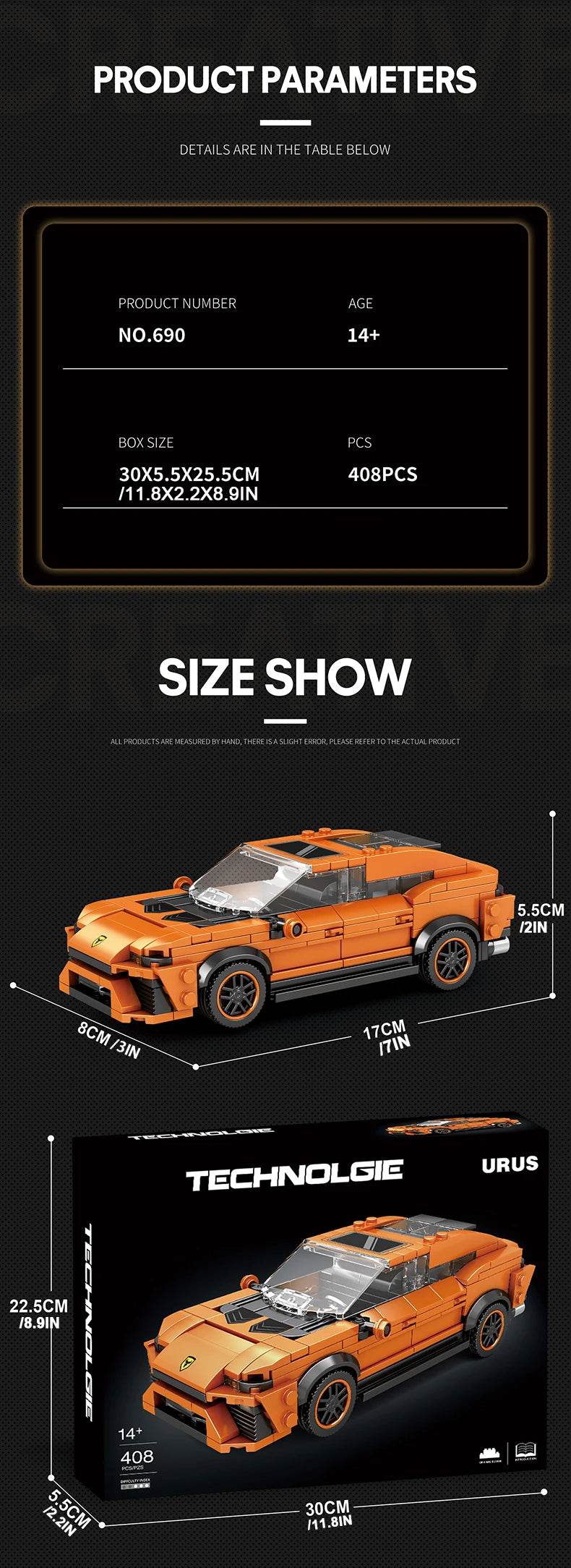 City Sports Car Series Building Blocks Speed Champion Racing Car Model Bricks Kit Boy DIY Puzzle Toys Kids Adults Holiday Gift - ToylandEU