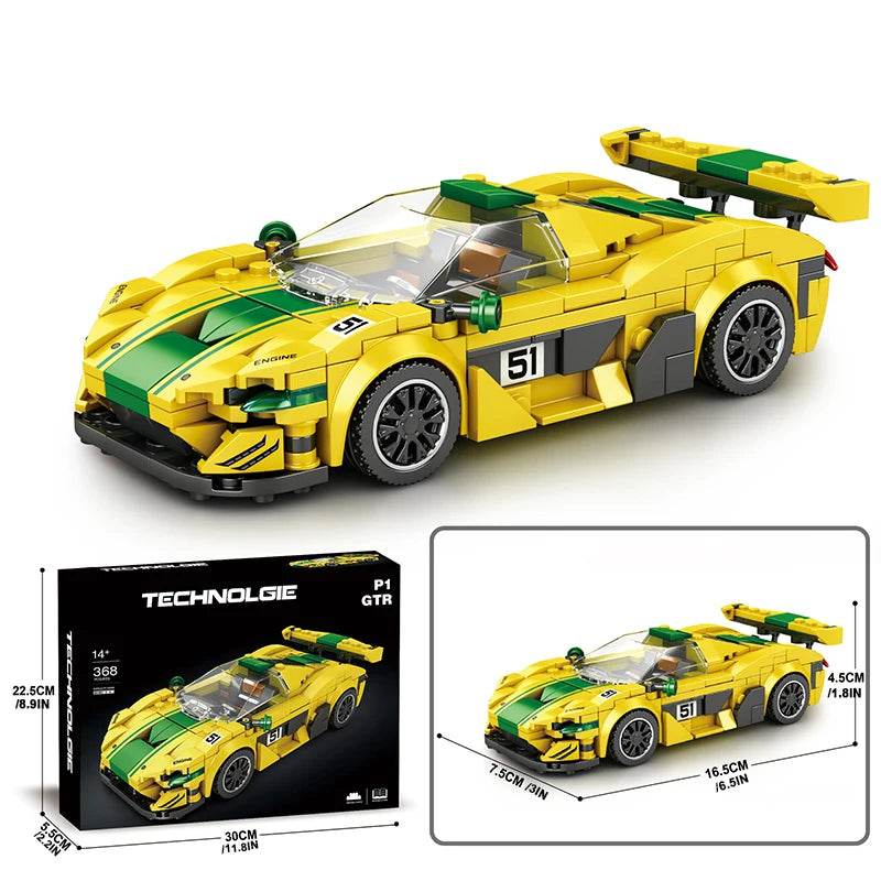 City Sports Car Series Building Blocks Speed Champion Racing Car Model Bricks Kit Boy DIY Puzzle Toys Kids Adults Holiday Gift - ToylandEU