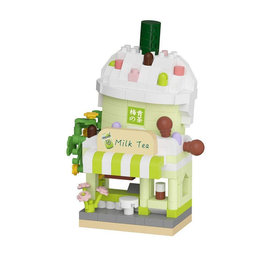 City Street View Building Blocks | Hamburger And Flower Shop