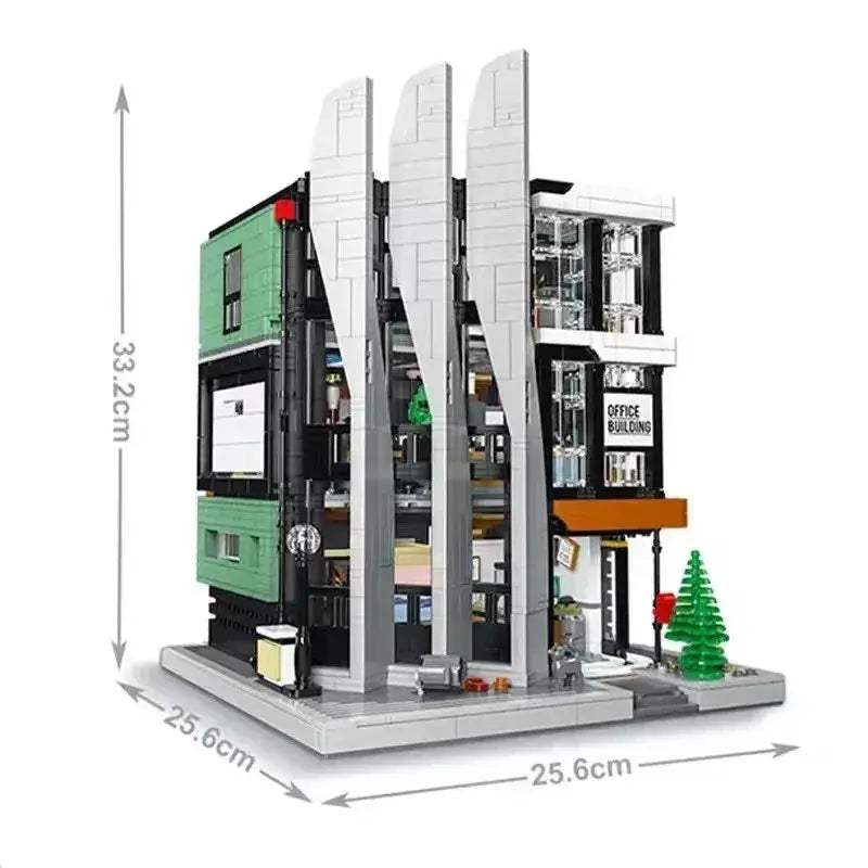 City Street View Office Building Blocks With Lights - ToylandEU