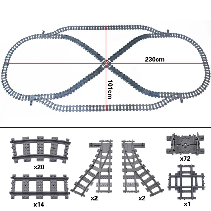 City Train Tracks Building Blocks Kit For Kids DIY Creativity - ToylandEU