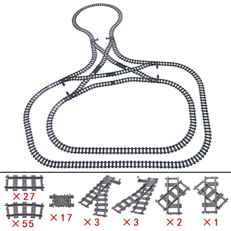 City Train Tracks Building Blocks Kit For Kids DIY Creativity - ToylandEU