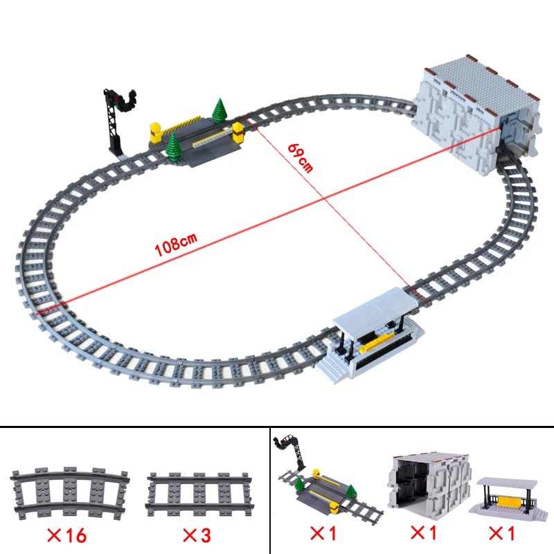 City Train Tracks Building Blocks Kit For Kids DIY Creativity - ToylandEU