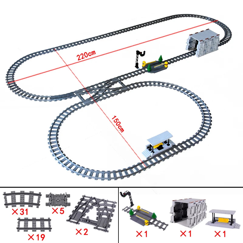 City Train Tracks Building Blocks Kit For Kids DIY Creativity - ToylandEU