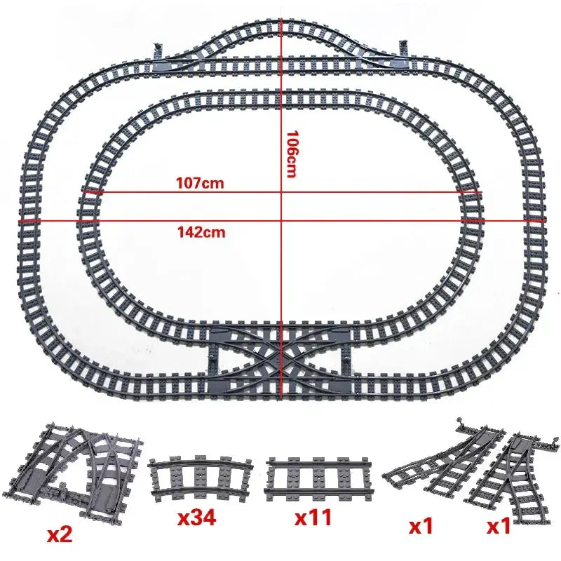City Train Tracks Flexible Sets For Lego Compatible Bricks - ToylandEU