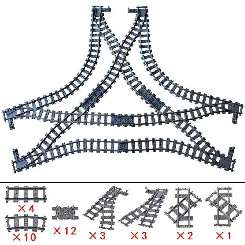 City Train Tracks Flexible Sets For Lego Compatible Bricks - ToylandEU