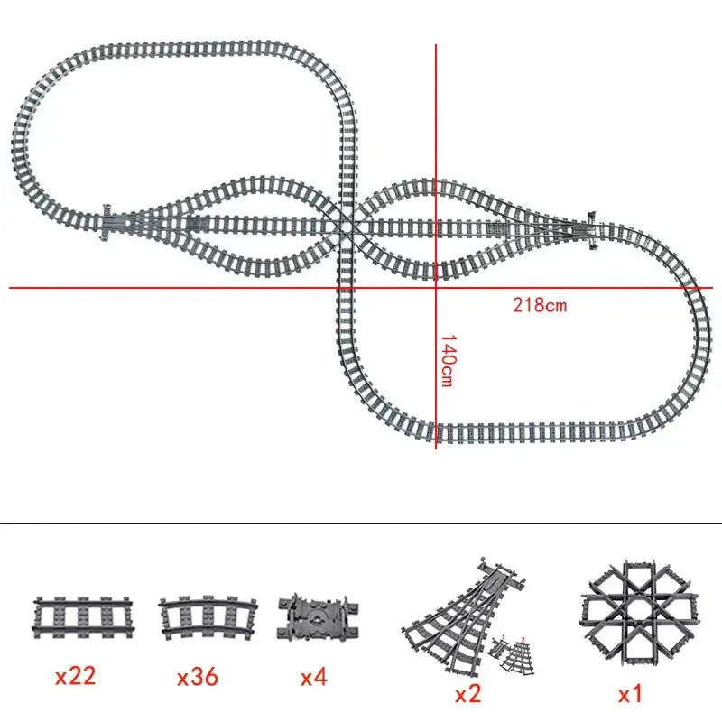 City Train Tracks Flexible Sets For Lego Compatible Bricks - ToylandEU
