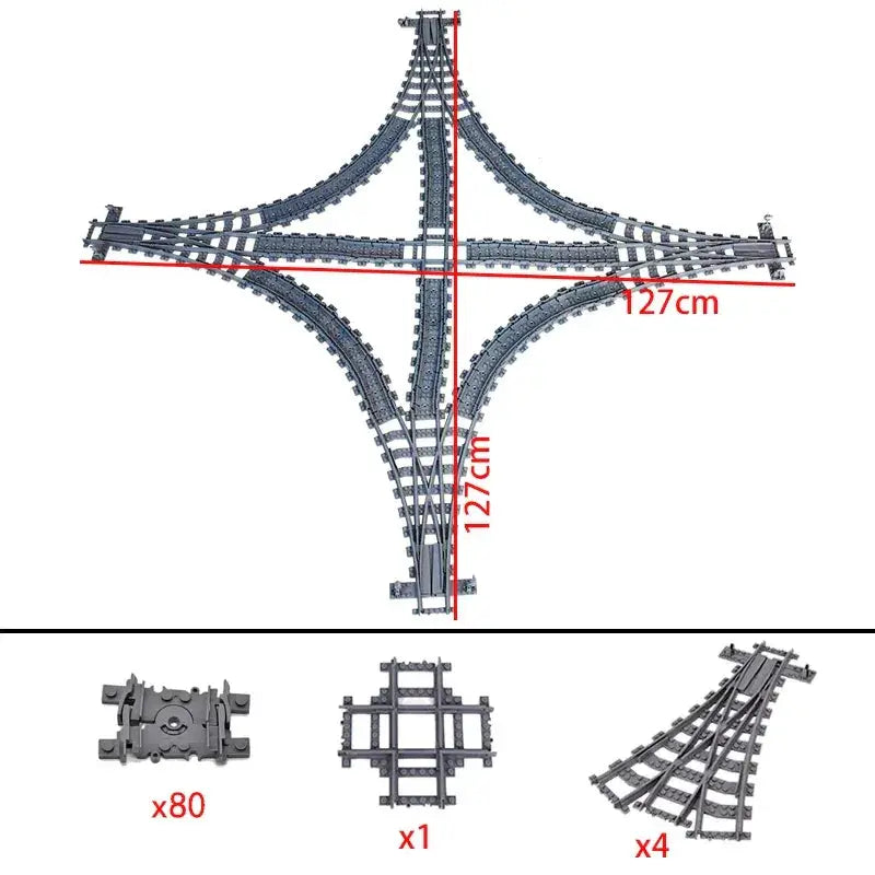 City Train Tracks Flexible Sets For Lego Compatible Bricks - ToylandEU