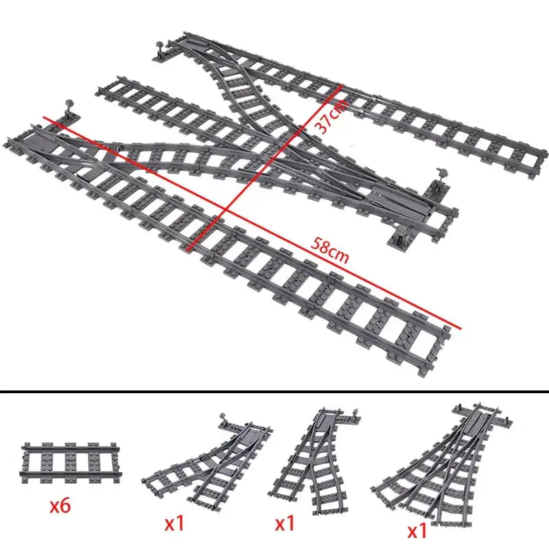 City Train Tracks Flexible Sets For Lego Compatible Bricks - ToylandEU