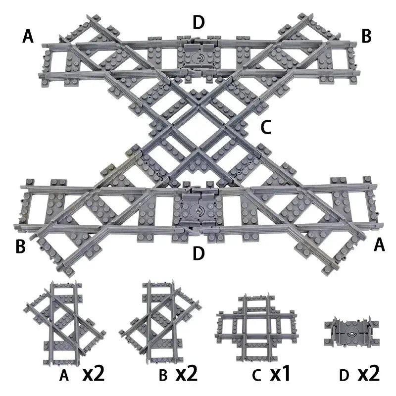 City Train Tracks Flexible Sets For Lego Compatible Bricks - ToylandEU