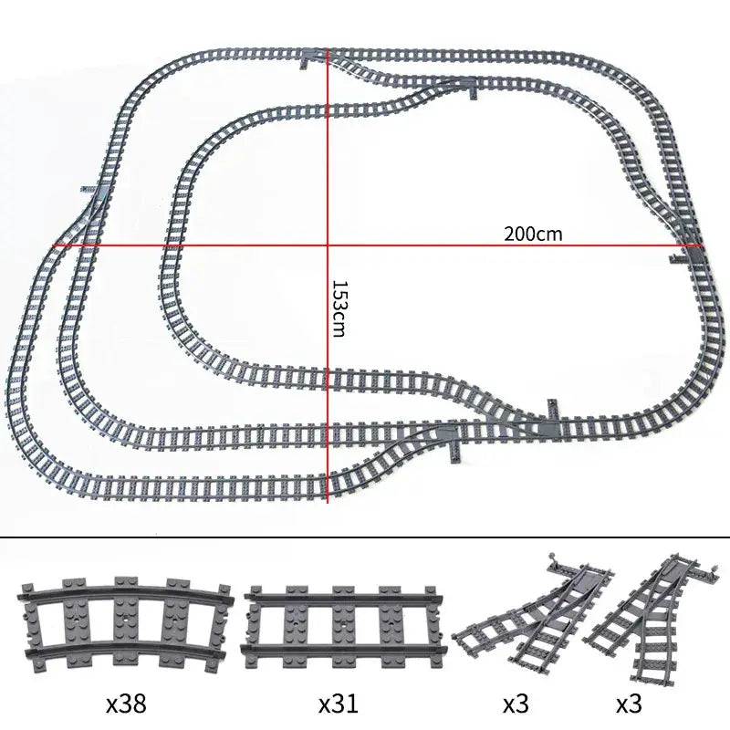 City Train Tracks Flexible Sets For Lego Compatible Bricks - ToylandEU