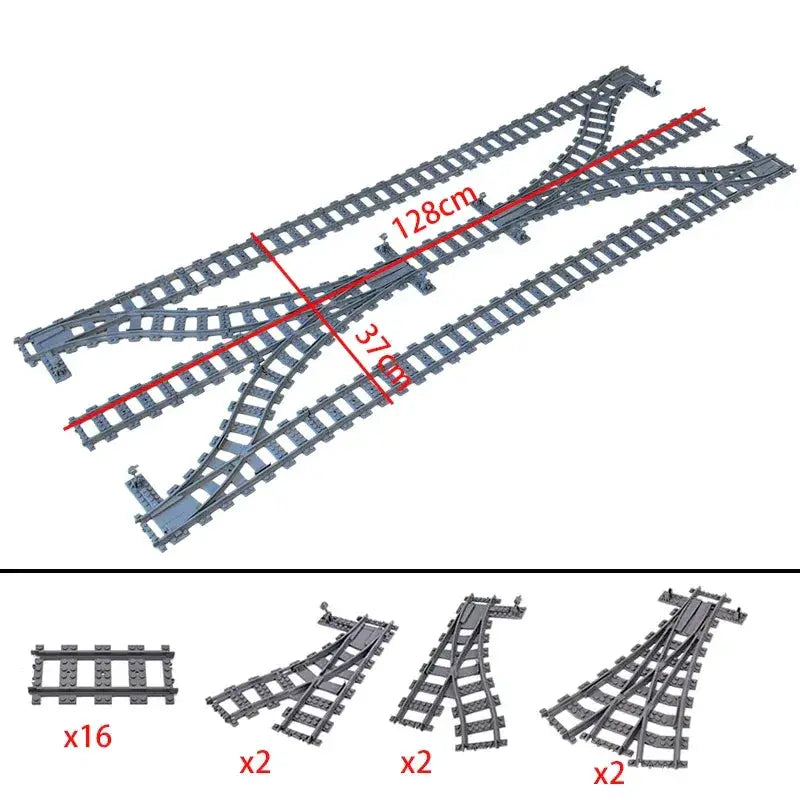City Train Tracks Flexible Sets For Lego Compatible Bricks - ToylandEU