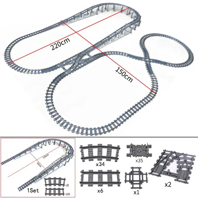 City Train Tracks Flexible Sets For Lego Compatible Bricks - ToylandEU
