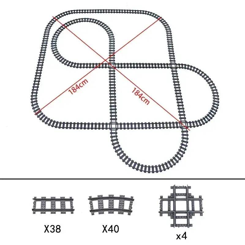 City Train Tracks Set With Flexible Forked Rails Creative Blocks - ToylandEU