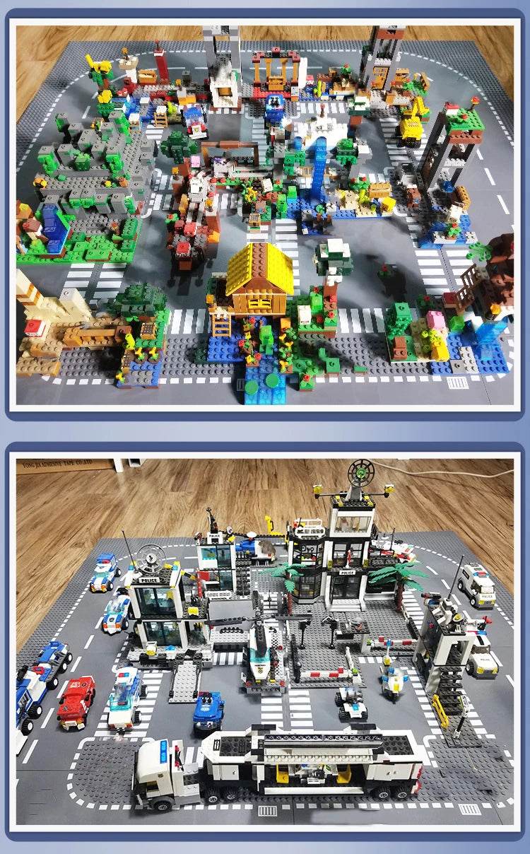 Classic Building Block Base Plate City View Traffic Road - ToylandEU