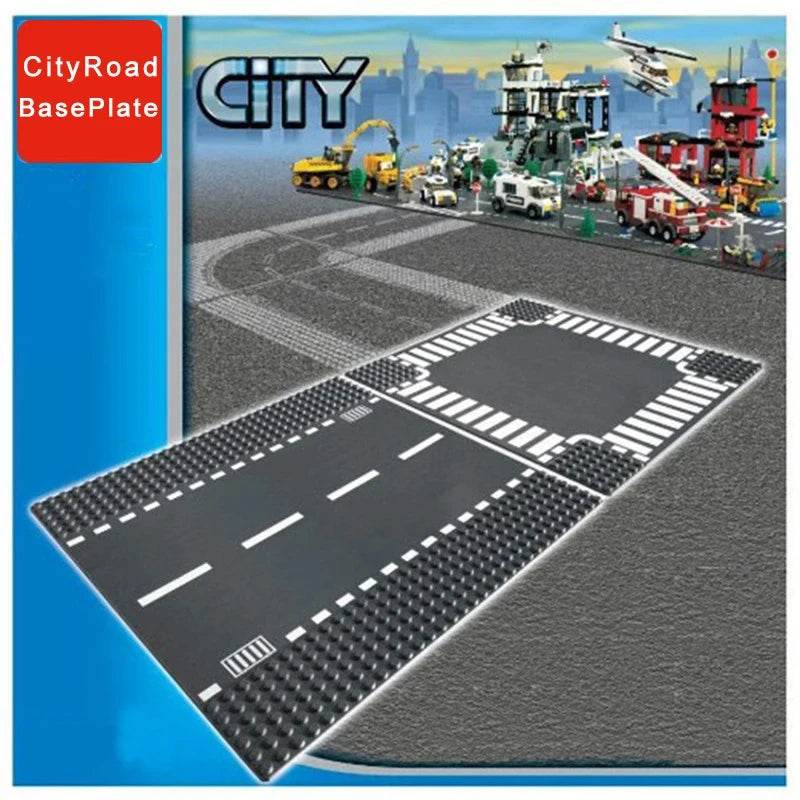 Classic Building Blocks Base Plate City Street View Traffic Road - ToylandEU
