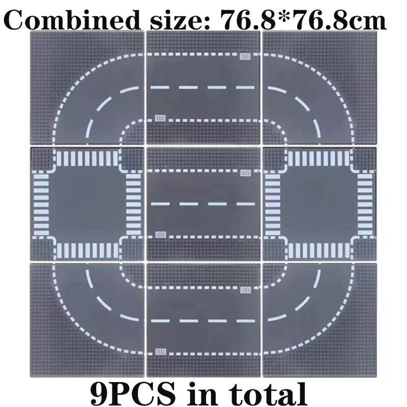 Classic Building Blocks Base Plate City Street View Traffic Road - ToylandEU